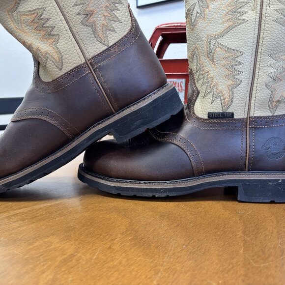 Justin Original Workboots – Steel Toe Western Work Boots – Size 11D – NEW - Picture 6 of 10